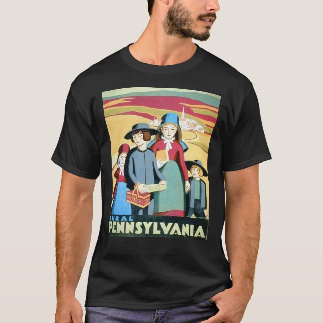 Camiseta Cartel de viaje de Pennsylvania Amish T-Shirt (Anverso)
