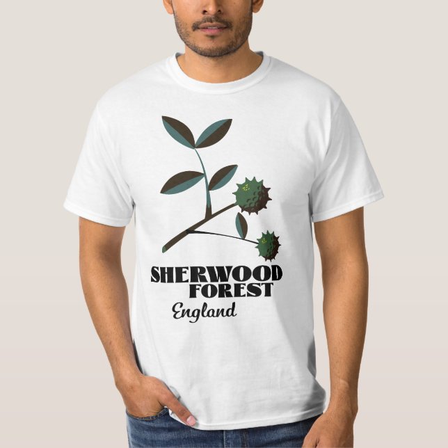 Camiseta Cartel de viaje de Sherwood Forest England Magnet (Anverso)
