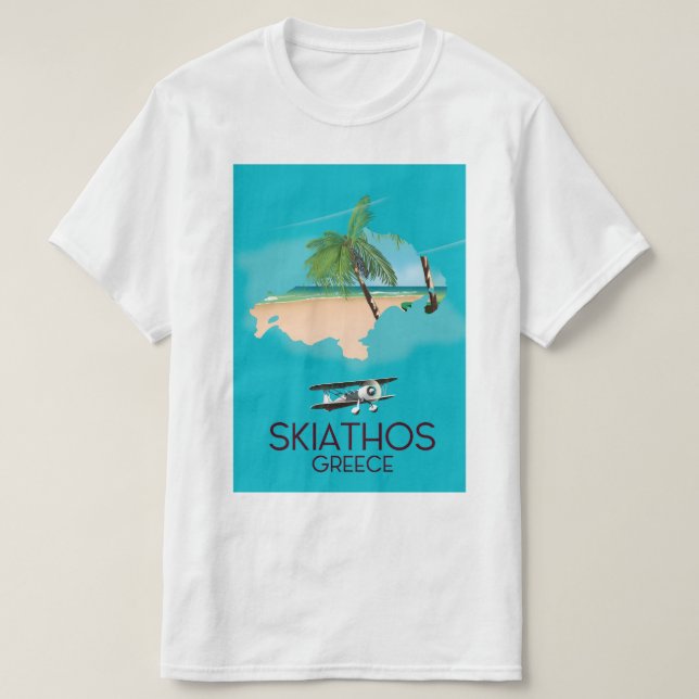 Camiseta Cartel de viaje de Skiathos Grecia (Diseño del anverso)