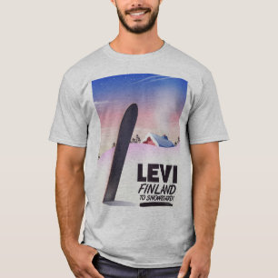 Camiseta Cartel de viaje de snowboarding en Levi Finlandia