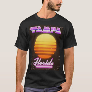 Camiseta Cartel de viaje de Tampa Florida de los años 80