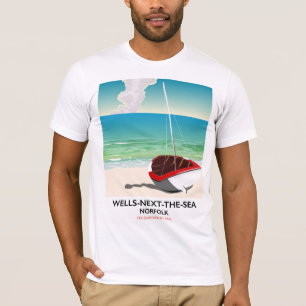 Camiseta Cartel de viaje de Wells-next the Sea Norfolk Beac