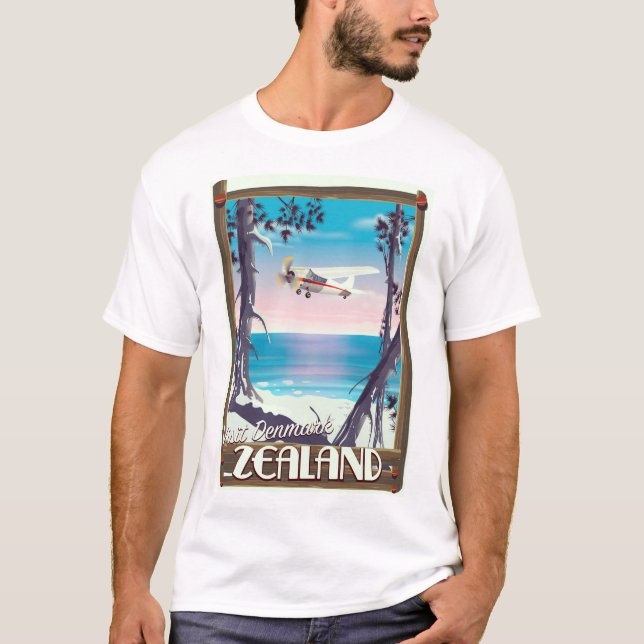 Camiseta cartel de viaje de Zelanda Dinamarca (Anverso)
