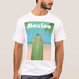 Camiseta Cartel de viaje del cactus de México