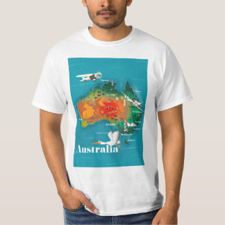 Camiseta Cartel de viaje del mapa de Australia