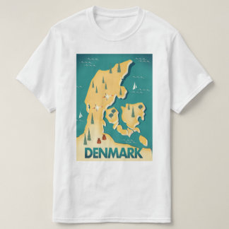 Camiseta Cartel de viaje del mapa de estilo de la época de