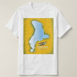 Camiseta cartel de viaje del mapa del lago utah, Valle de U