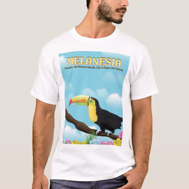 Camiseta Cartel de viaje del tucán de Melanesia (Anverso)