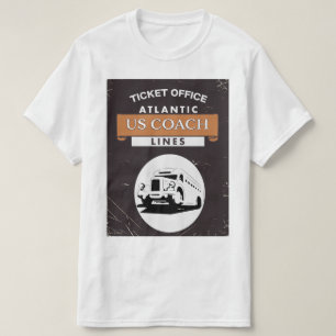 Camiseta cartel de viaje en autocar de EE. UU.