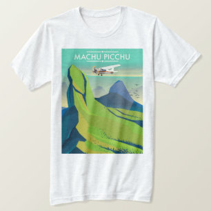 Camiseta cartel de viaje en avión a machu picchu