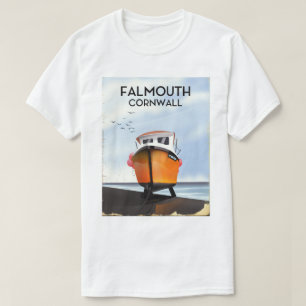 Camiseta Cartel de viaje en barco pesquero Falmouth Cornwal