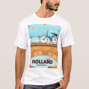 Camiseta Cartel de viaje en bicicleta de Holanda "Ik zal ha