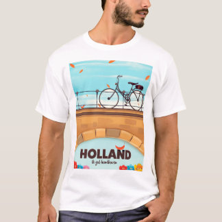 Camiseta Cartel de viaje en bicicleta de Holanda "Ik zal ha