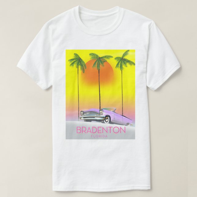 Camiseta Cartel de viaje en coche del Bradenton Florida Cla (Diseño del anverso)