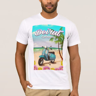 Camiseta Cartel de viaje en scooter Beirut Líbano