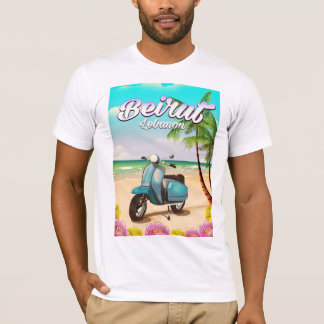 Camiseta Cartel de viaje en scooter Beirut Líbano