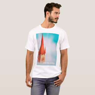 Camiseta cartel de viaje iglesia finlandia