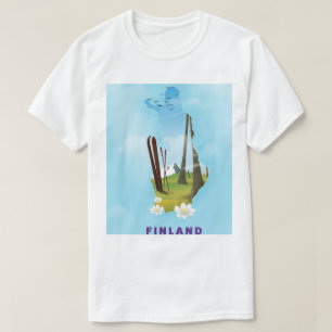 Camiseta cartel de viaje ilustrado de Finlandia