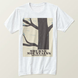 Camiseta cartel de viaje montañas mourne irlanda del norte