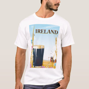 Camiseta cartel de viaje paisaje pinta Irlanda