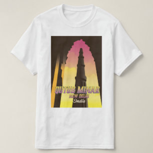 Camiseta Cartel de viaje Qutub Minar Nueva Delhi India