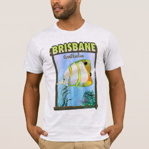 Camiseta Cartel de viaje tropical de Brisbane Australia