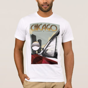 Camiseta Cartel de viaje vintage de automóvil en la ciudad 