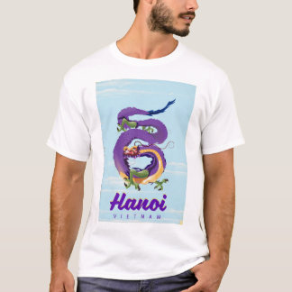 Camiseta Cartel de viaje vintage de dragón de Hanoi Vietnam
