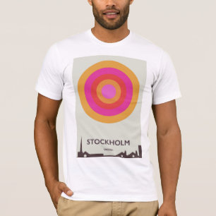 Camiseta Cartel de viaje vintage de Estocolmo, Suecia.