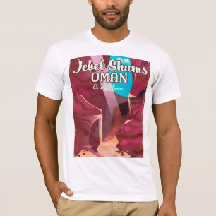 Camiseta Cartel de viaje vintage de Jebel Shams, Omán.