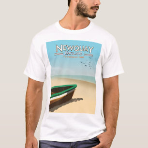 Camiseta Cartel de viaje vintage de la costa de Newquay Ing