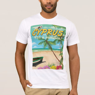 Camiseta Cartel de viaje vintage de playa de Chipre