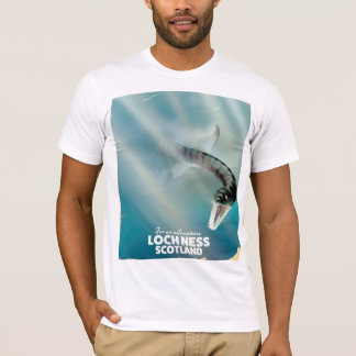 Camiseta Cartel de viaje vintage del monstruo de Loch Ness