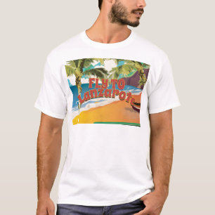 Camiseta Cartel de viaje vintage Vuela a Lanzarote