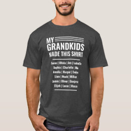 Camiseta Cartel del abuelo con nombres de nietos 2019