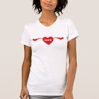 Camiseta Cartel del corazón rojo en tu texto
