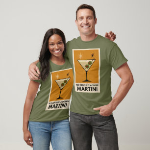 Camiseta Cartel estilo moderno de mediados de siglo Martini