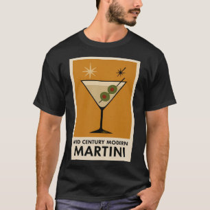 Camiseta Cartel estilo moderno de mediados de siglo Martini