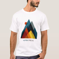 Cartel geométrico de montaña de Aspen Peak de medi
