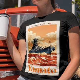 Camiseta Cartel marítimo vintage del acorazado japonés Yama