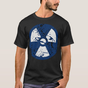 Camiseta Cartel Radioactivo Azul Vintage
