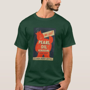 Camiseta Cartel vintage angustiado de queroseno de aceite P