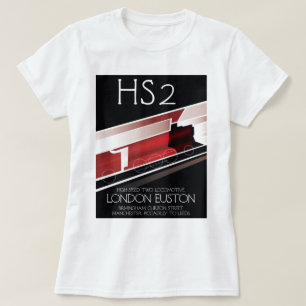 Camiseta Cartel vintage de tren HS2,