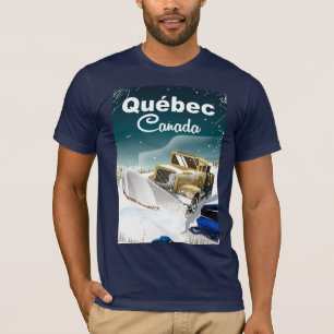 Camiseta cartel vintage de vacaciones de Québec Canadá