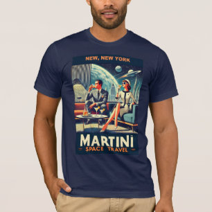 Camiseta Carteles de viaje espacial Martini New York