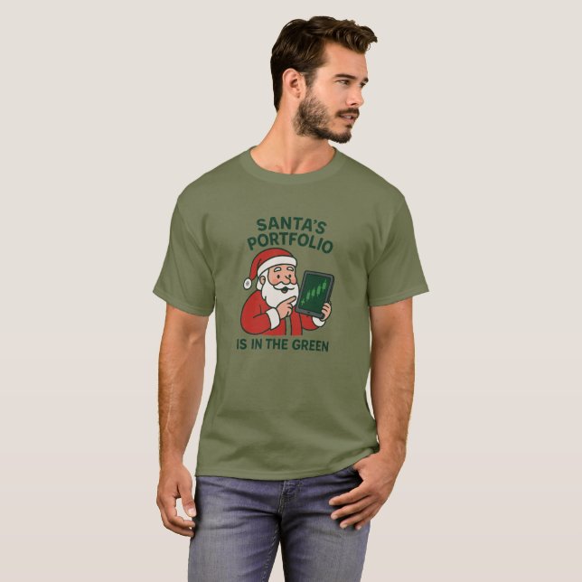 Camiseta Cartera de Santa- Graciosos Navidades comerciantes (Anverso completo)