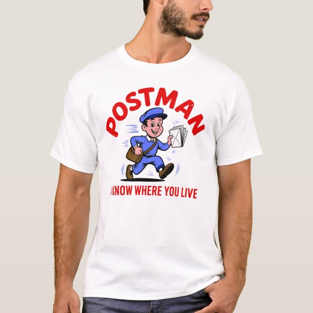 Camiseta Cartero: Sé dónde vives (Anverso)