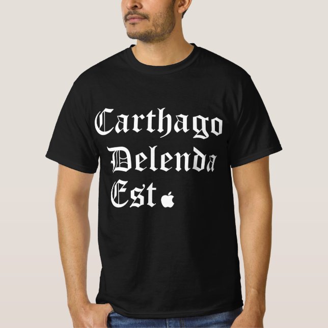 Camiseta  “Carthage Must Fall” - The Zuckerberg Statement T (Anverso)