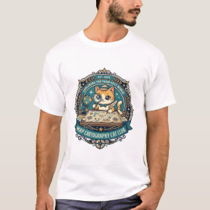 Camiseta Cartografía de Mapa Diseño de Gato Divertido Amant