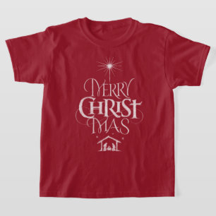 Camiseta Cartón de caligrafía religiosa para navidad